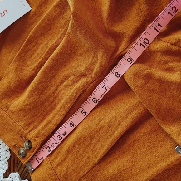 Liz Claiborne Bundle of Back Elastic Pleated Side Pocket Linen Shorts 4 - Picture 6 of 11